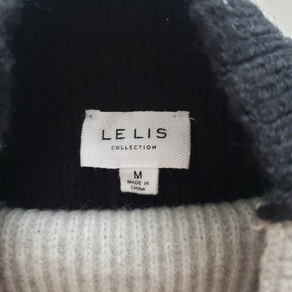 LELIS tri colour mock neck sweater Medium - Picture 3 of 7